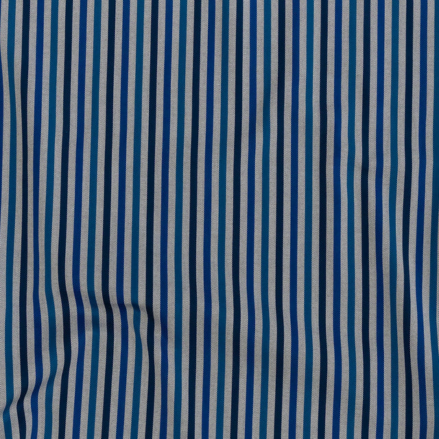 Premium Gradient Blue Bengal Stripes and Checks Cotton Shirting