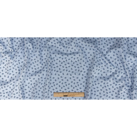 Premium Light Blue Paisley Printed Cotton Shirting