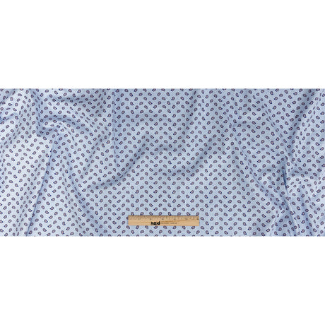 Premium Blue and Red Paisley Printed Cotton Shirting