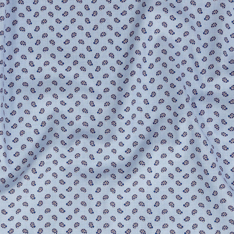 Premium Blue and Red Paisley Printed Cotton Shirting