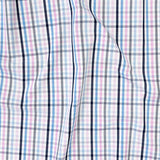 Premium Sky Blue, Candy Pink and White Plaid Cotton Shirting