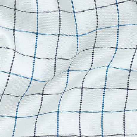 Premium Gradient Blues and White Checkered Dobby Cotton Shirting