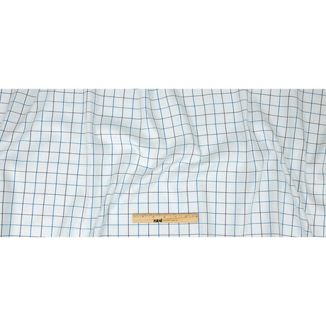 Premium Gradient Blues and White Checkered Dobby Cotton Shirting