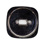 Italian White and Gunmetal 2-Piece Plastic Button - 44L/28mm