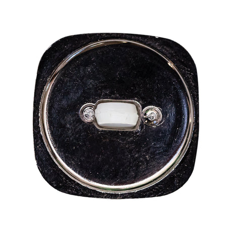 Italian White and Gunmetal 2-Piece Plastic Button - 44L/28mm