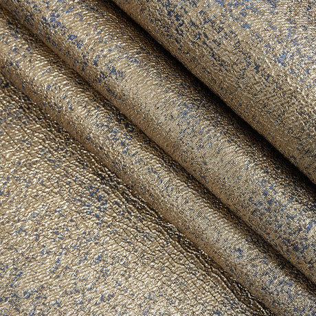 Metallic Gold and Blue Crackle Luxury Brocade