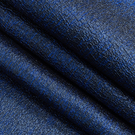 Metallic Royal Blue Crackle Luxury Brocade