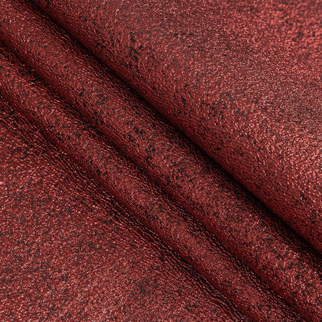 Metallic Tango Red and Black Crackle Luxury Brocade