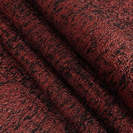 Metallic Bright Red and Black Crackle Luxury Brocade