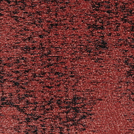 Metallic Bright Red and Black Crackle Luxury Brocade