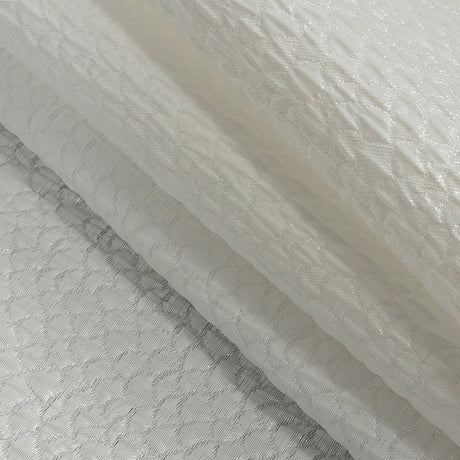 Metallic White Dimensional Scallops Brocade