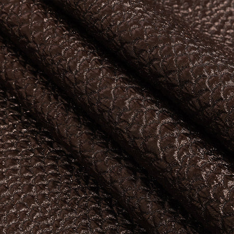 Metallic Fig Dimensional Scallops Brocade