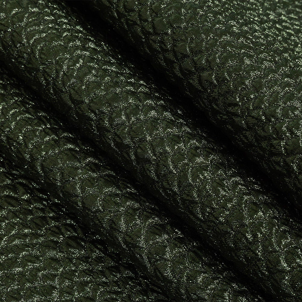 Metallic Green Dimensional Scallops Brocade