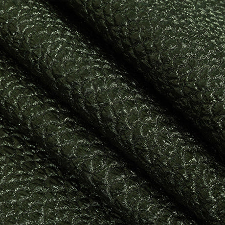 Metallic Green Dimensional Scallops Brocade