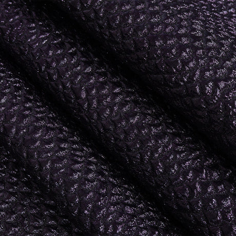 Metallic Eggplant Dimensional Scallops Brocade
