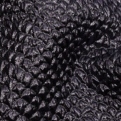 Metallic Gunmetal Dimensional Scallops Brocade