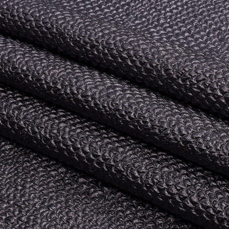 Metallic Gunmetal Dimensional Scallops Brocade