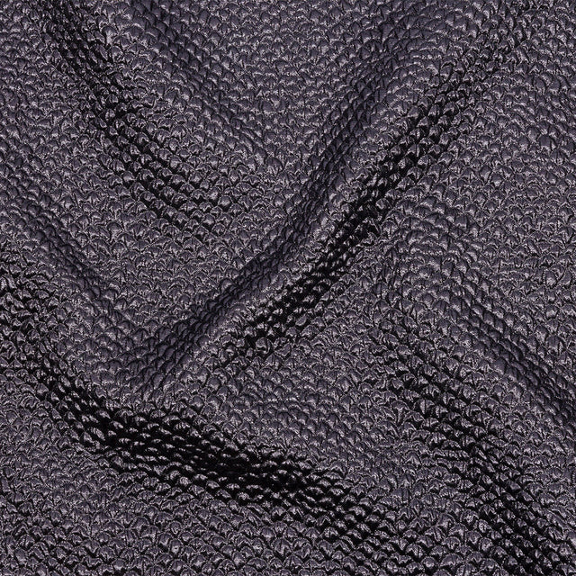 Metallic Gunmetal Dimensional Scallops Brocade