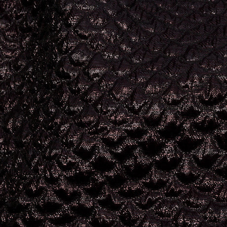 Metallic Dark Chocolate Dimensional Scallops Brocade