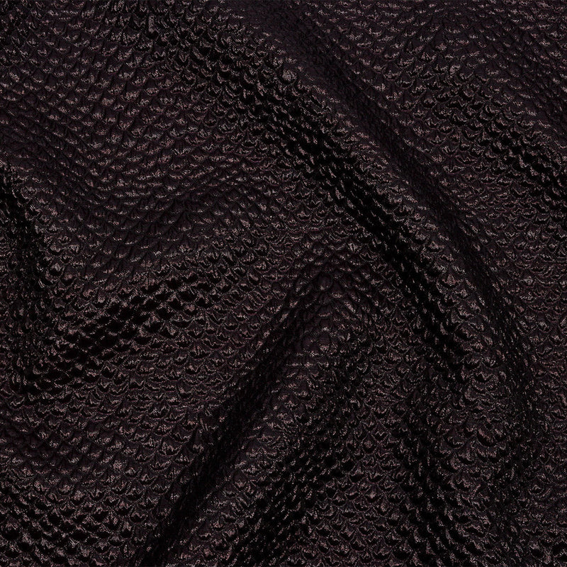 Metallic Dark Chocolate Dimensional Scallops Brocade