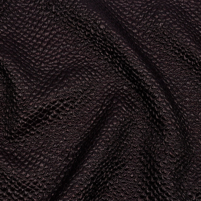 Metallic Dark Chocolate Dimensional Scallops Brocade