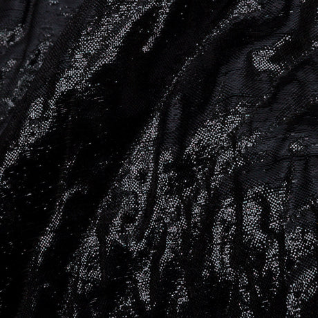 Metallic Black Rippling Luxury Brocade