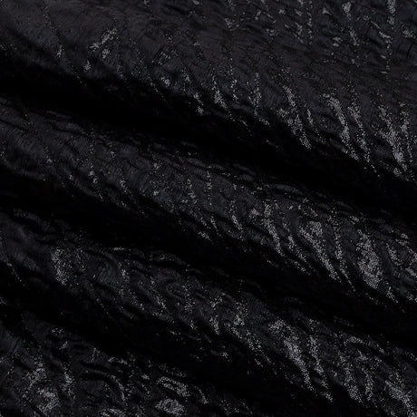 Metallic Black Rippling Luxury Brocade