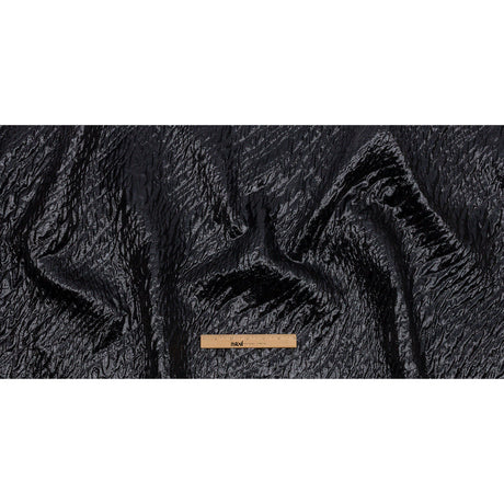 Metallic Black Rippling Luxury Brocade
