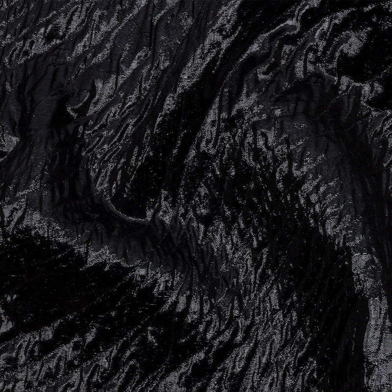 Metallic Black Rippling Luxury Brocade