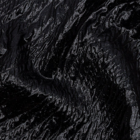 Metallic Black Rippling Luxury Brocade
