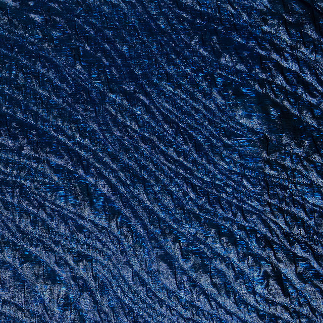 Metallic Royal Blue Rippling Luxury Brocade