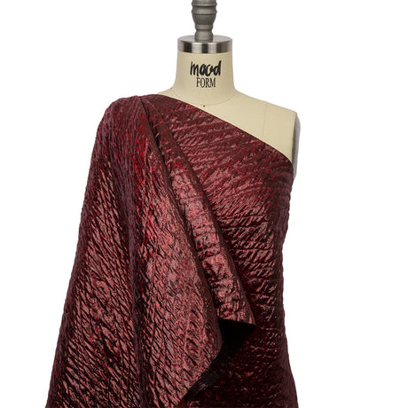 Metallic Wine Rippling Luxury Brocade
