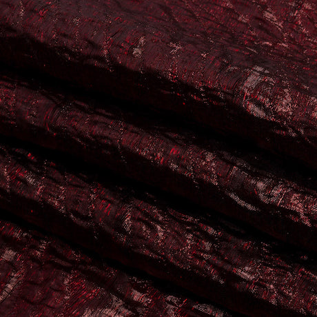 Metallic Wine Rippling Luxury Brocade