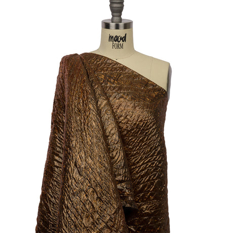 Metallic Copper Rippling Luxury Brocade