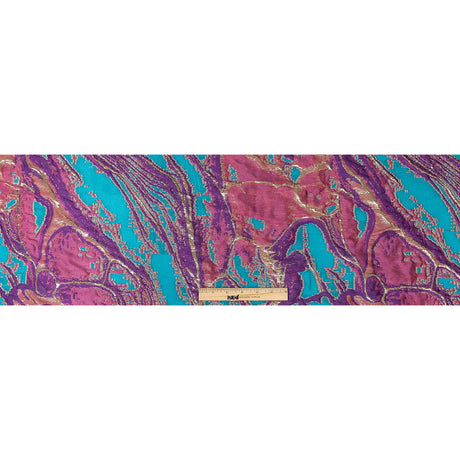Pagoda Blue, Fuchsia and Gold Metallic Luxury Brocade