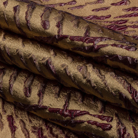 Metallic Wine and Gold Abstract Luxury Brocade