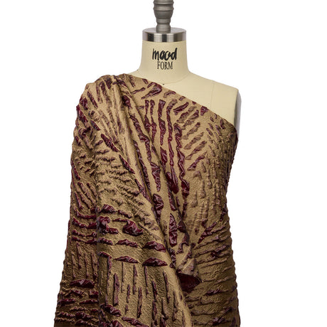 Metallic Wine and Gold Abstract Luxury Brocade
