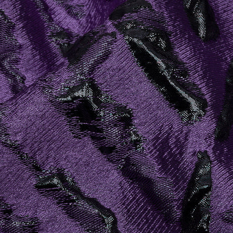 Metallic Purple and Black Abstract Luxury Brocade