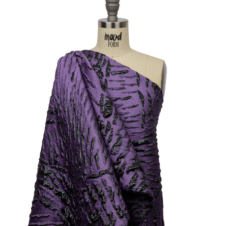 Metallic Purple and Black Abstract Luxury Brocade