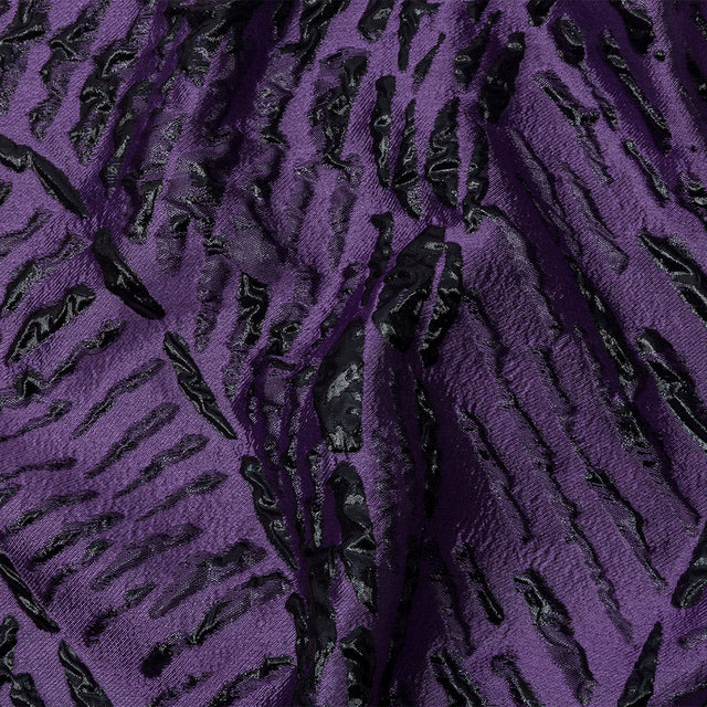 Metallic Purple and Black Abstract Luxury Brocade