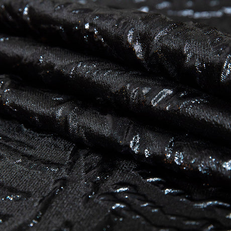 Metallic Black Abstract Luxury Brocade
