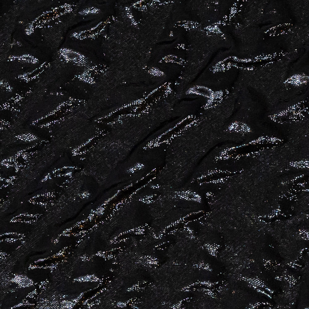 Metallic Black Abstract Luxury Brocade
