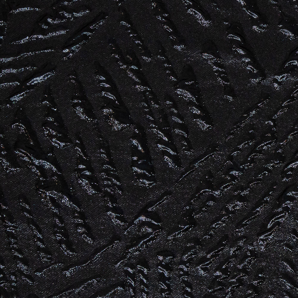 Metallic Black Abstract Luxury Brocade