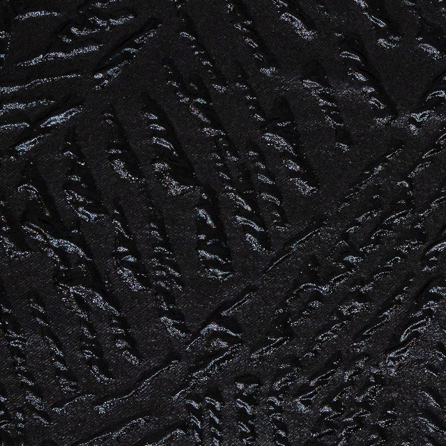 Metallic Black Abstract Luxury Brocade