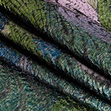 Metallic Diode Blue, Tortuga Bay and Dynasty Pink Peacock Feather Luxury Brocade