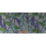 Metallic Glass-Sea, Green and Scottish Thistle Geometric Burnout Luxury Brocade
