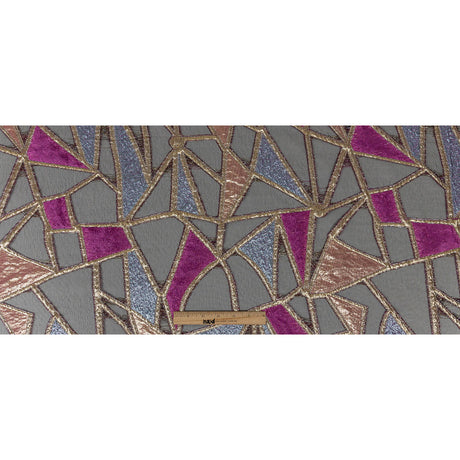 Metallic Glitteratti, Orchid Pink and Lavender Shimmer Geometric Burnout Luxury Brocade