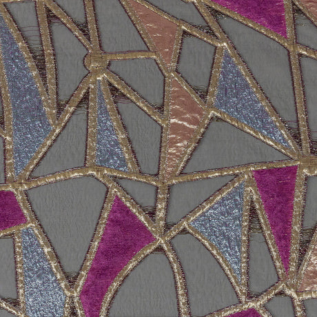Metallic Glitteratti, Orchid Pink and Lavender Shimmer Geometric Burnout Luxury Brocade