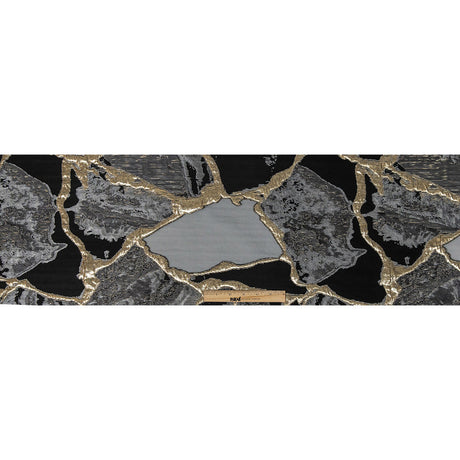 Metallic Gold and Black Abstract Burnout Luxury Brocade