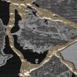 Metallic Gold and Black Abstract Burnout Luxury Brocade